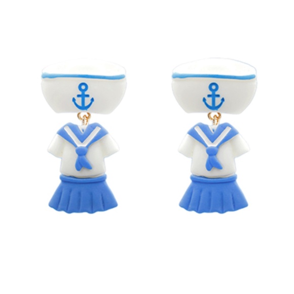 Marine Uniform Clay Earrings - Picture 1 of 1
